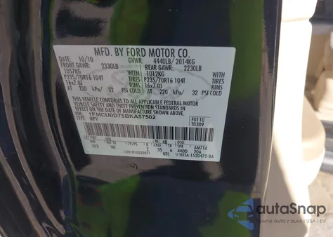 2011 Ford Escape Xlt z USA, uszkodzony, nr VIN 1FMCU0D75BKA57502